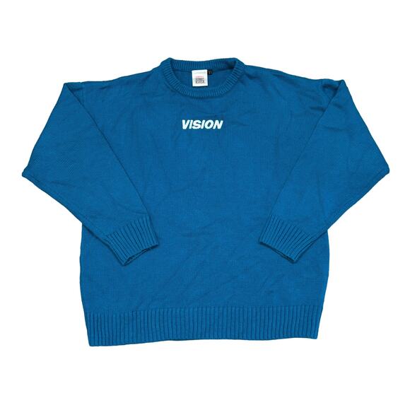 Rare Vision Streetwear Knit Crewneck Sweater Pullover Men's Large Skater
